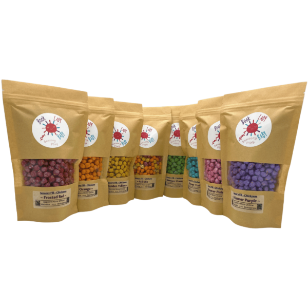 Sensory Play Colored Chickpeas Selection