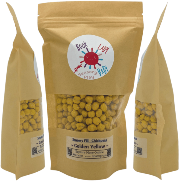 Sensory Play Colored Chickpeas; Golden Yellow