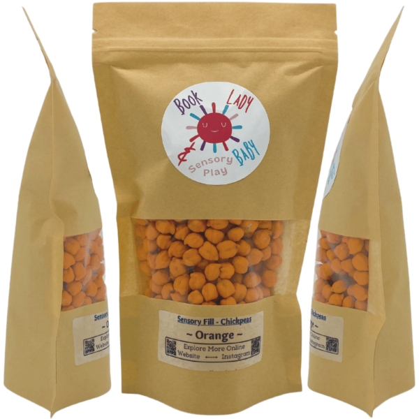 Sensory Play Colored Chickpeas; Orange