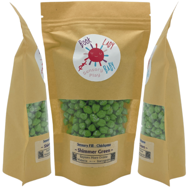 Sensory Play Colored Chickpeas; Shimmer Green