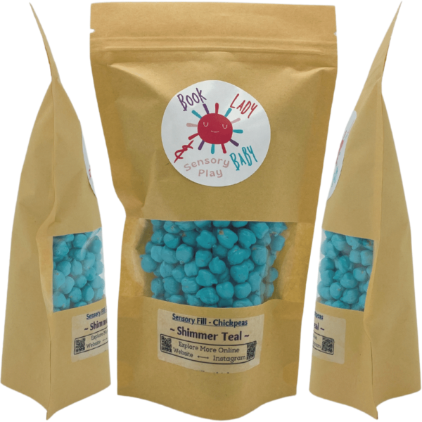 Sensory Play Colored Chickpeas; Shimmer Teal