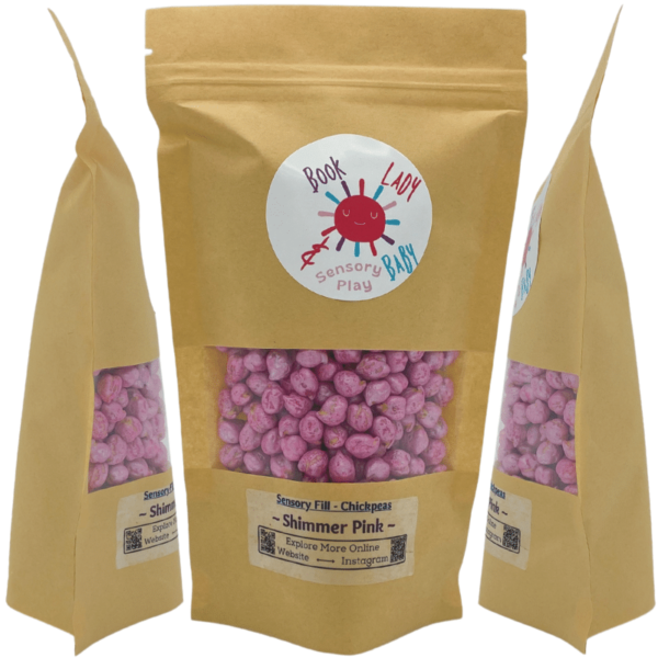 Sensory Play Colored Chickpeas; Shimmer Pink